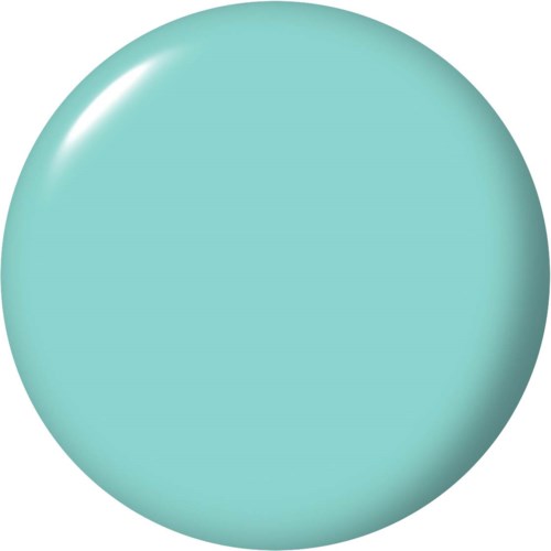 Ein hellblauer, glänzender, runder Gegenstand mit glatter Oberfläche.
