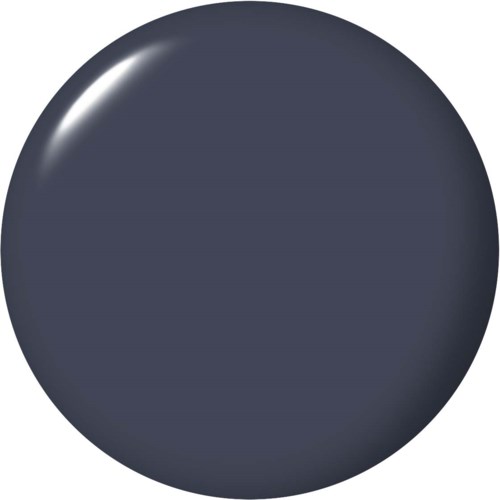 A shiny, dark gray sphere with light reflections on its surface.
