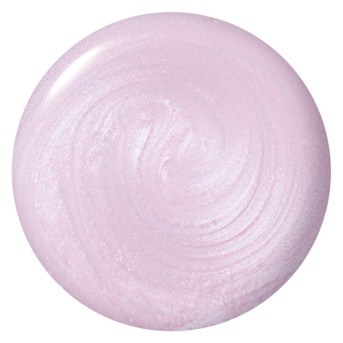 A smooth, pink, spherical object with a slightly glossy surface and subtle swirl patterns.