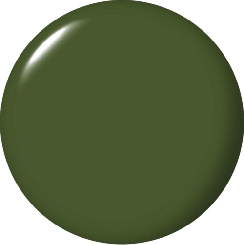 En mörkgrön sfär med en glänsande fläck på vänstra sidan upptill.