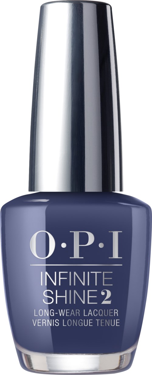 Blå nagellackflaska med silverlock från O.P.I:s Infinite Shine 2-serie.