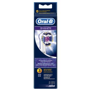 Oral B 3D White Borsthuvud till Eltandborste 3st