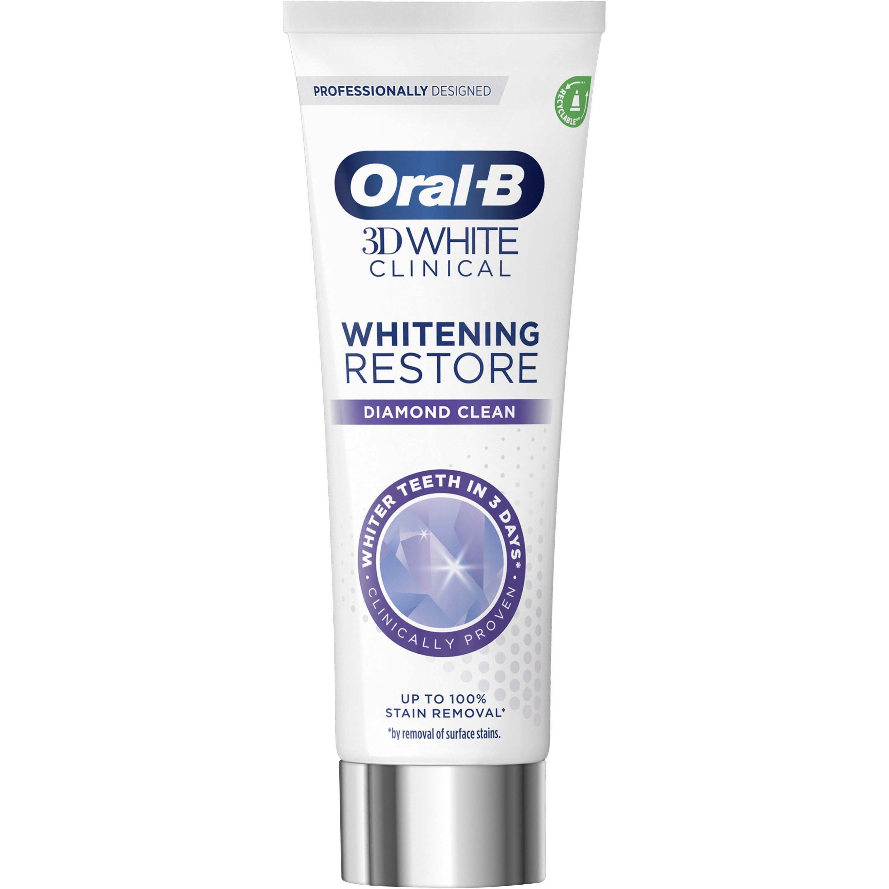 Läs mer om Oral B 3D White Clinical Diamond Clean Toothpaste 75 ml
