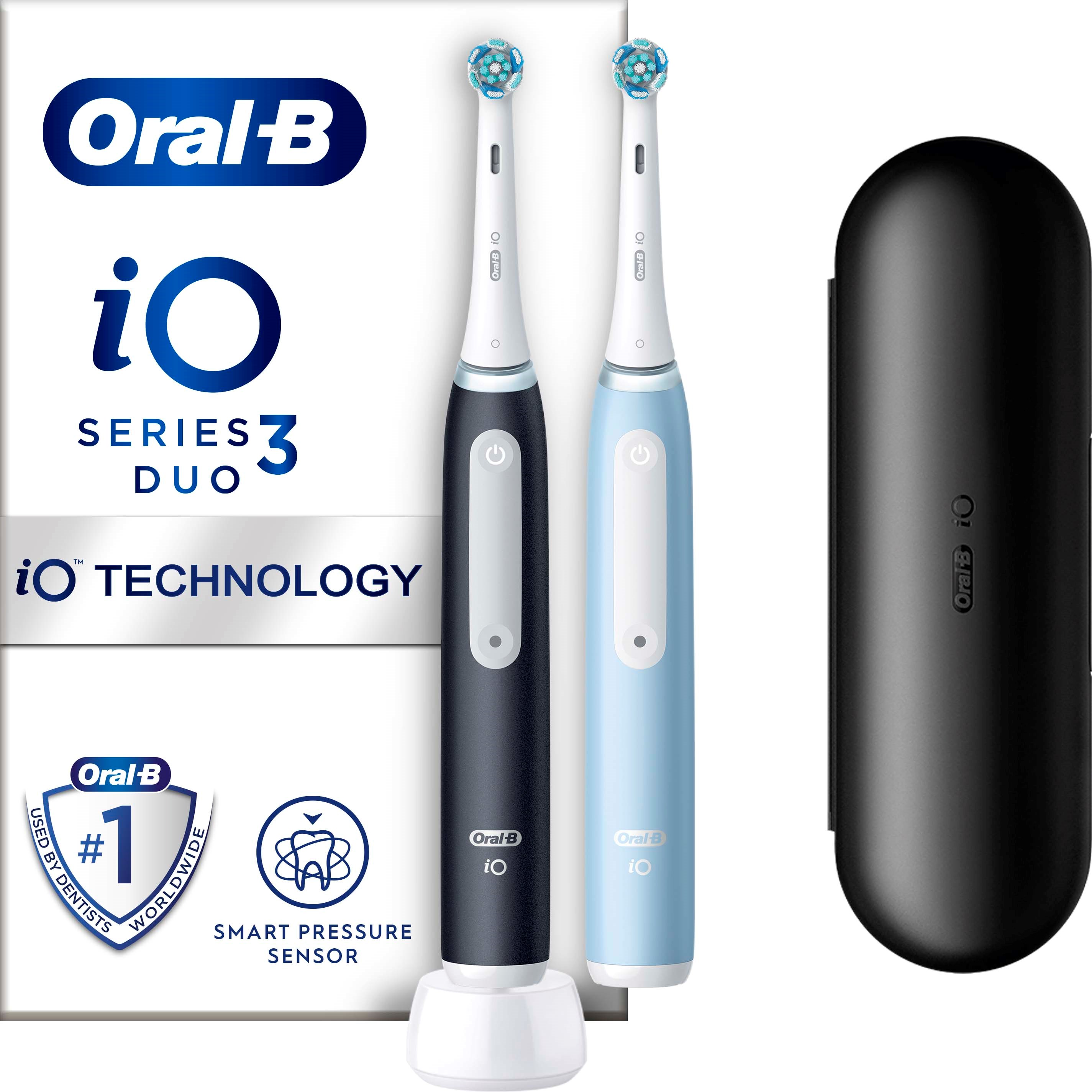 Läs mer om Oral B iO 3 Black & Blue Electric Toothbrushes Designed By Braun