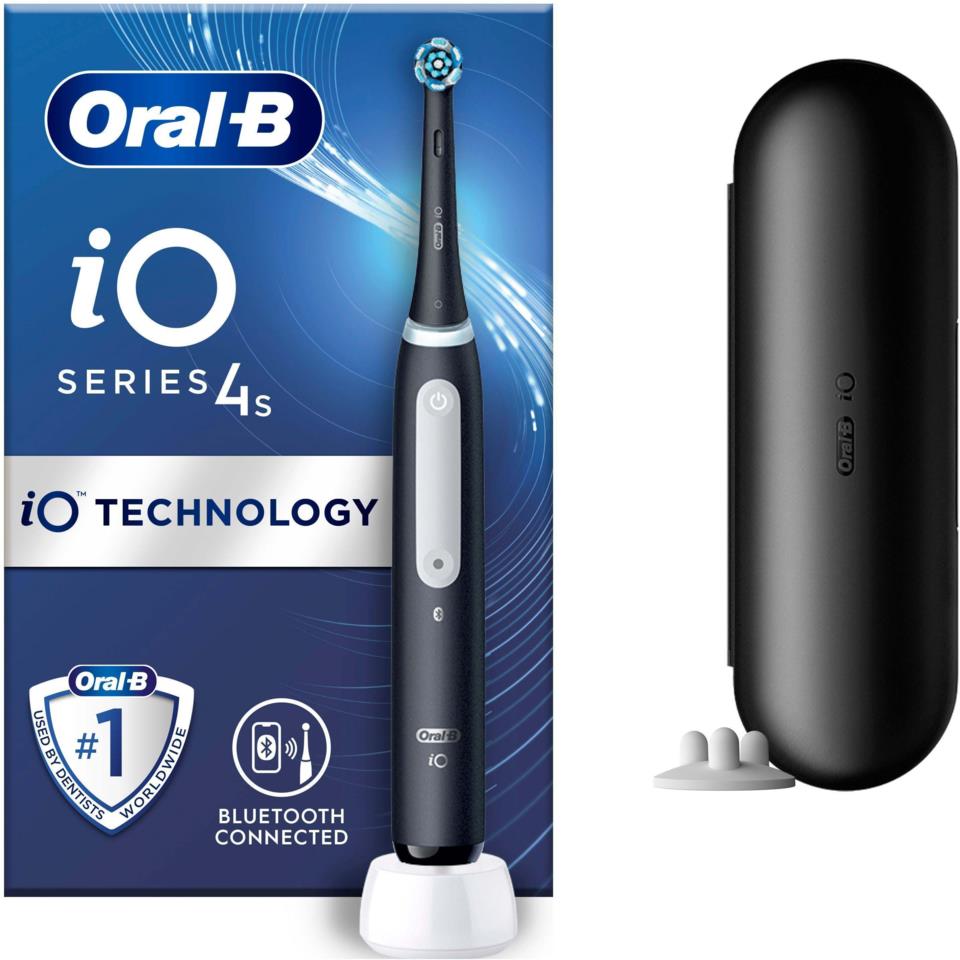 Oral-B iO 4S black electric toothbrush designed by Braun