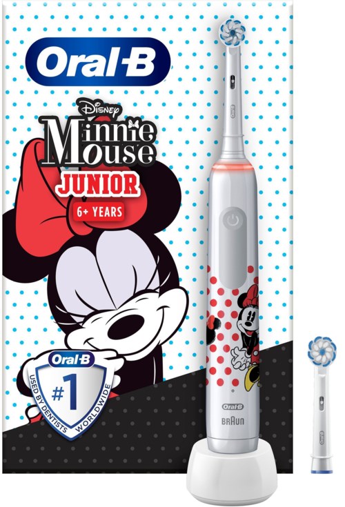 Een elektrische tandenborstel voor kinderen met Disney Mickey Mouse-thema, geschikt voor 6 jaar en ouder, met een schattig Mickey-ontwerp en originele verpakking.