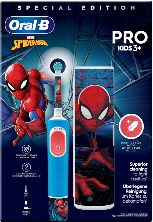 Oral B Pro Kids Spider-Man Electric Toothbrush Designed By Braun