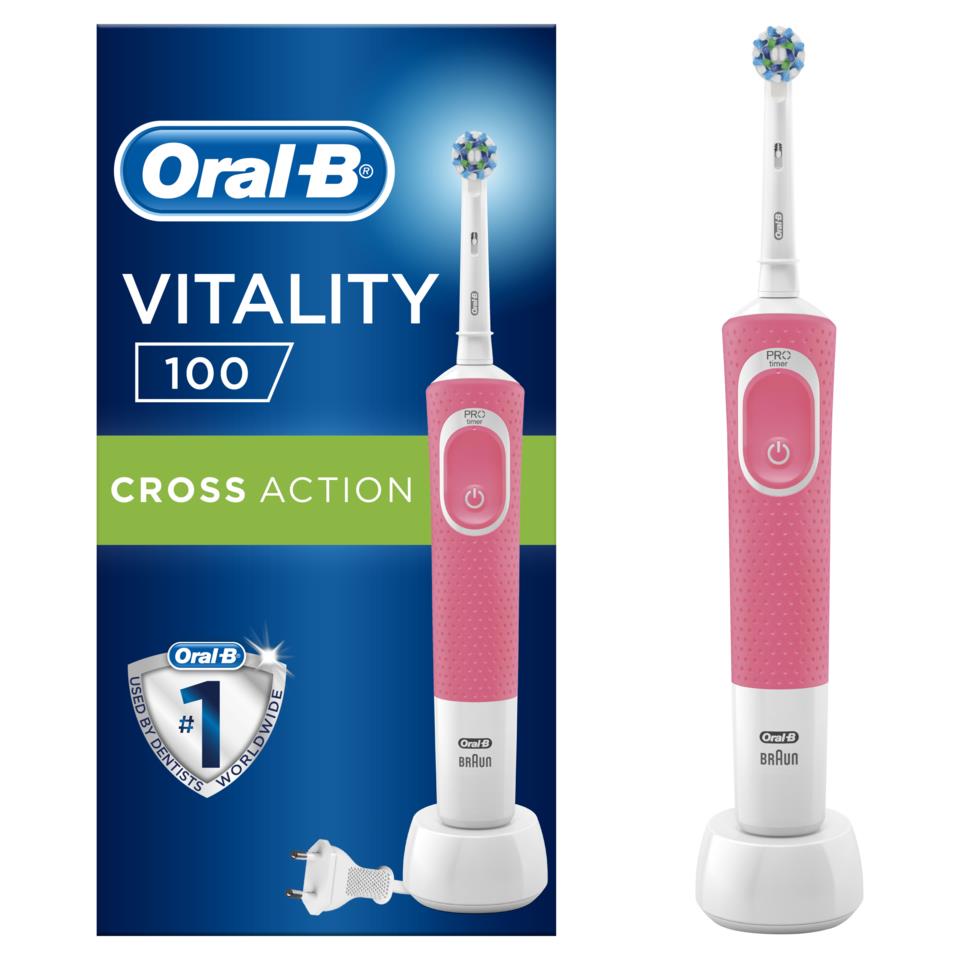 Oral-B Vitality 100 Pink Cross Action Eltandborste 