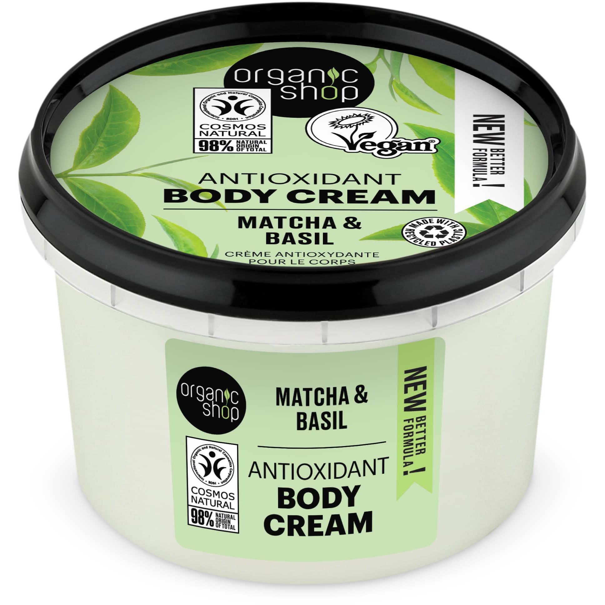 Läs mer om Organic Shop Body Cream Matcha & Basil 250 ml