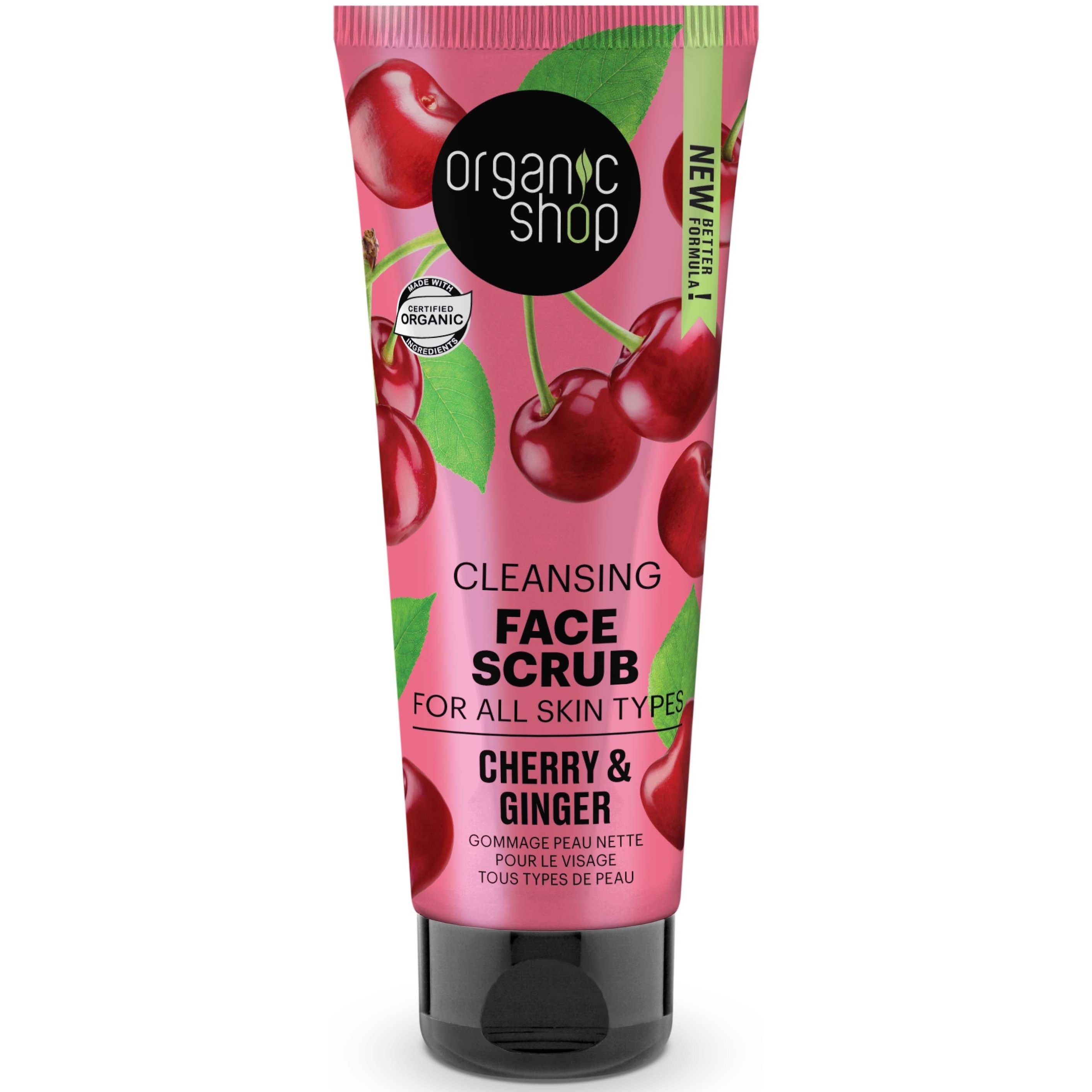 Läs mer om Organic Shop Face Scrub Cherry & Ginge 75 ml
