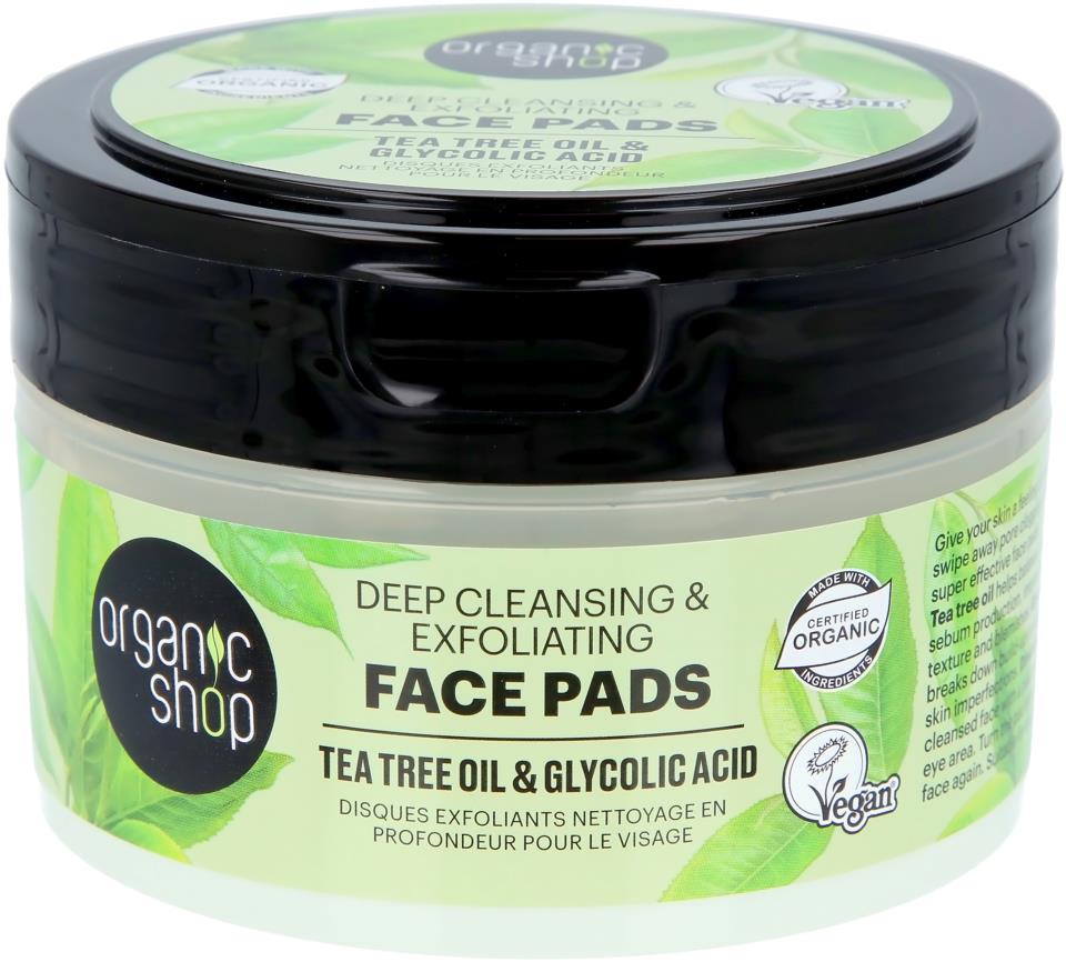 Organic Shop Deep Cleansing & Exfoliating Face Pads 20 pcs