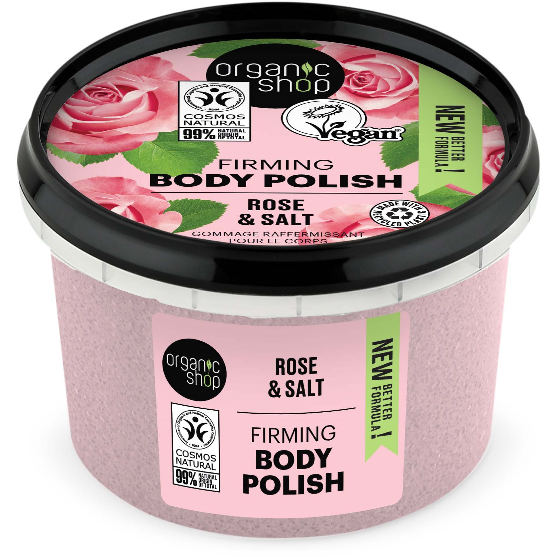 Läs mer om Organic Shop Body Polish Rose & Salt 250 ml