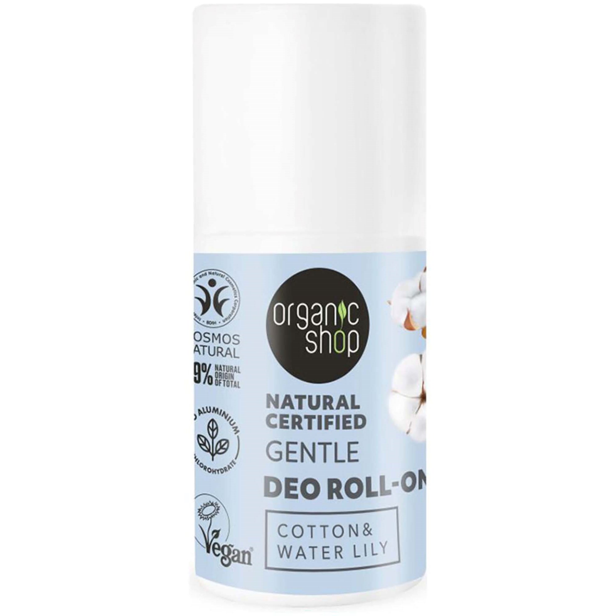 Organic Shop Gentle Deo Roll-On Cotton & Water Lily 50 ml billede