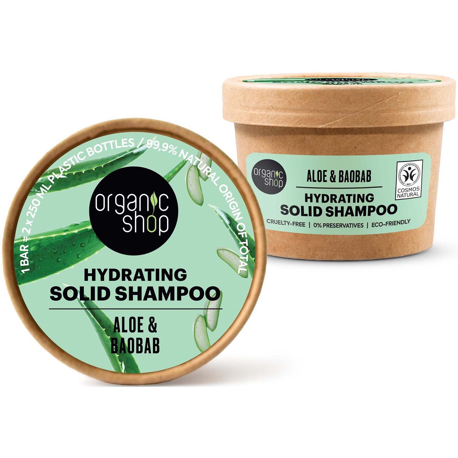 Läs mer om Organic Shop Hydrating Solid Shampoo Aloe & Baobab 60 g