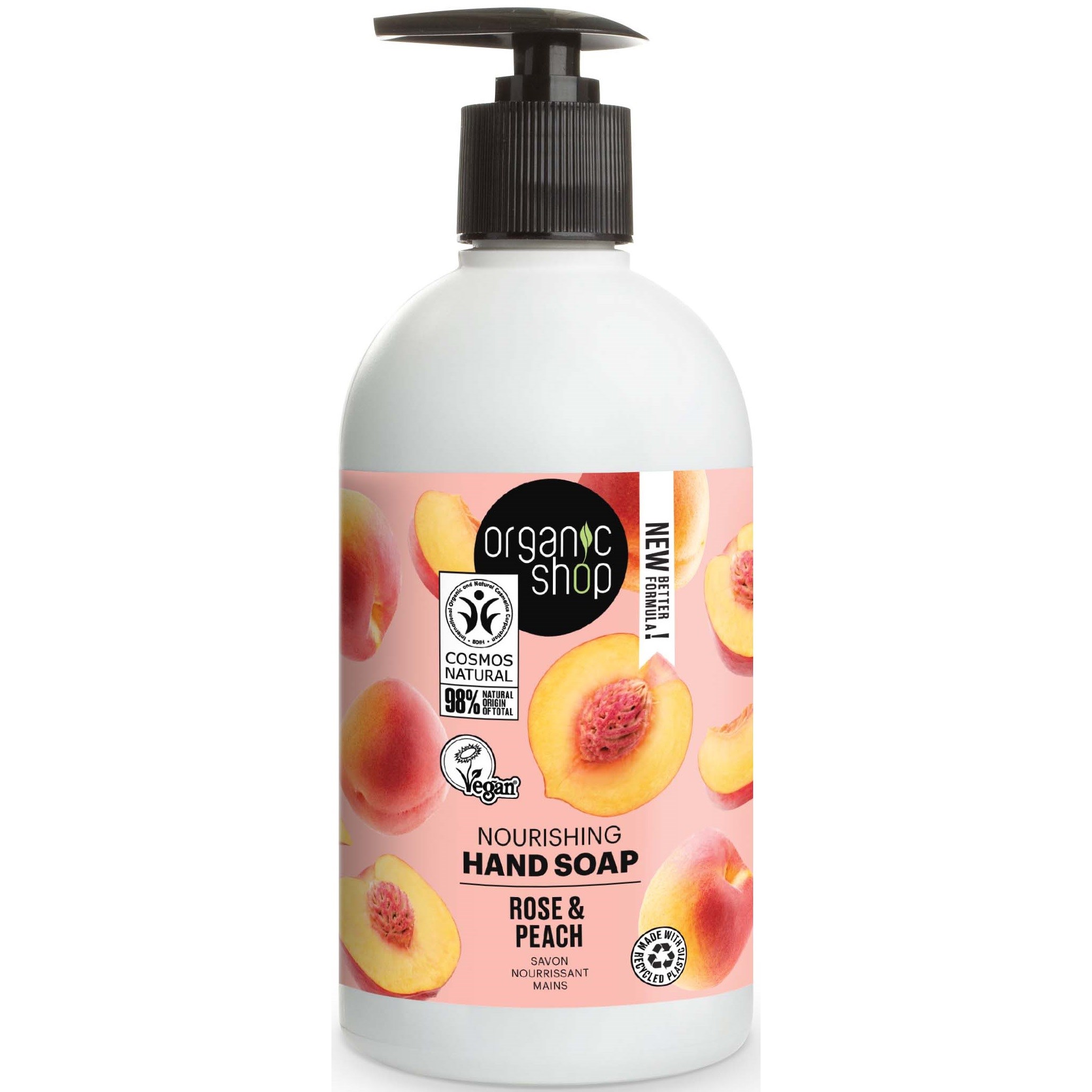 Organic Shop Hand Soap Rose & Peach 500 ml