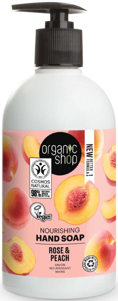 Organic Shop Nourishing Hand Soap Rose & Peach 500 ml
