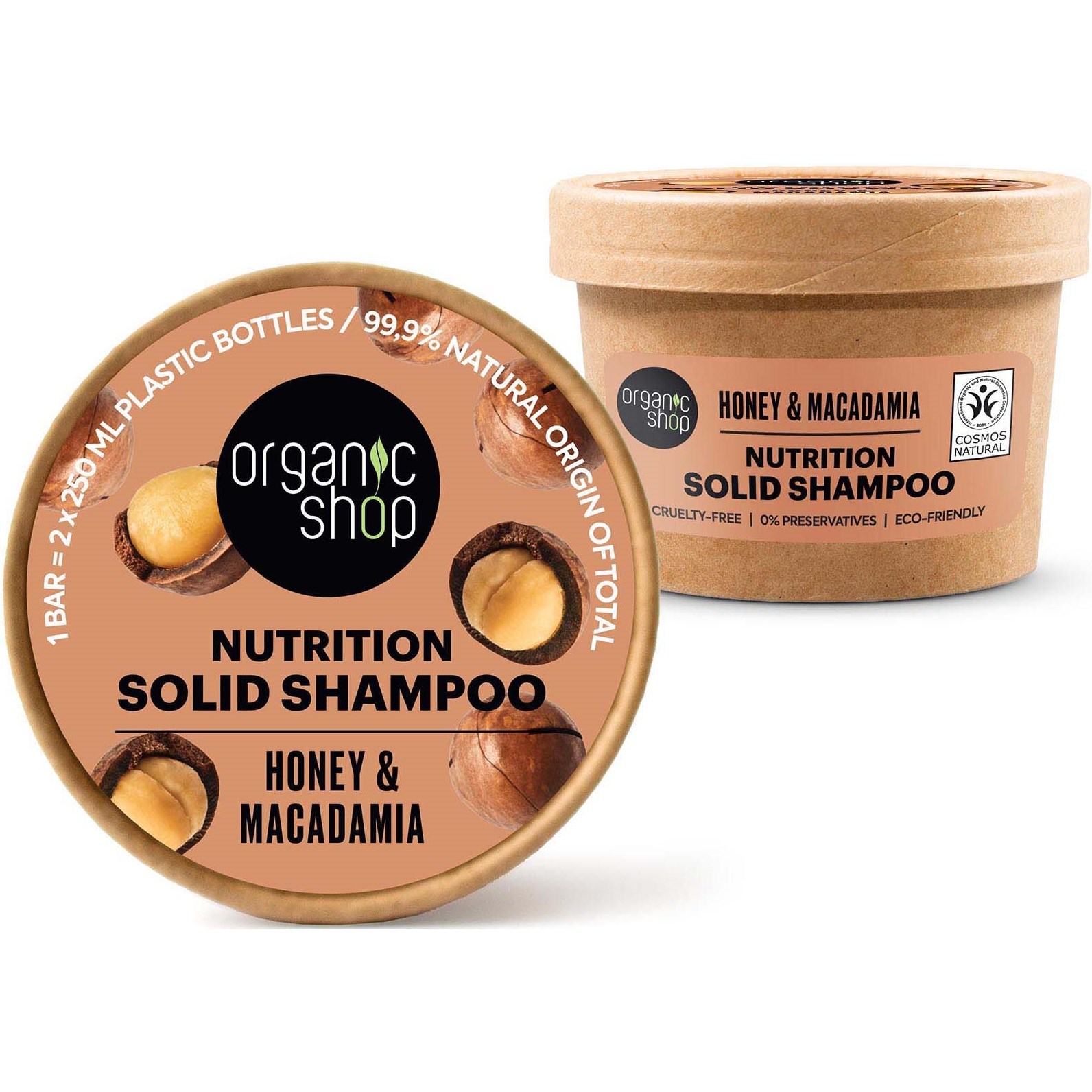 Läs mer om Organic Shop Nutrition Solid Shampoo Honey & Macadamia 60 g
