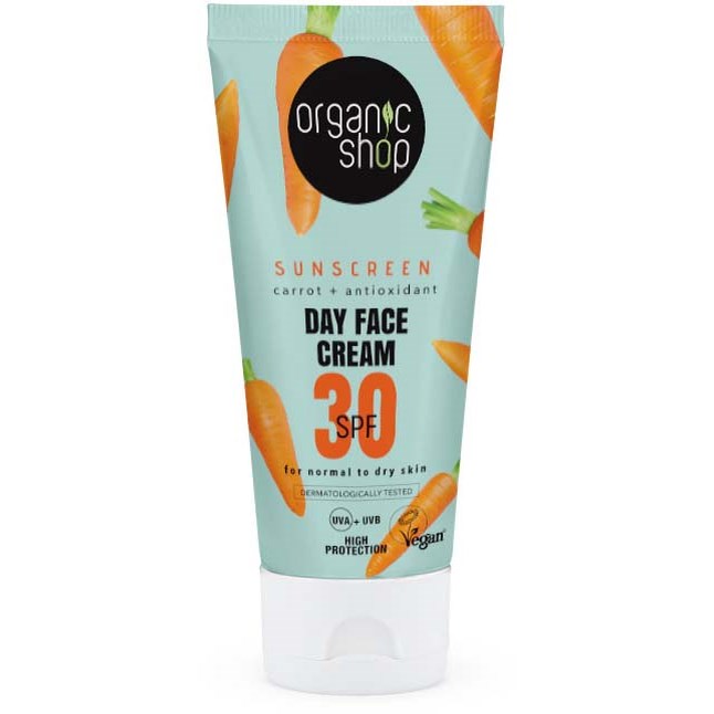 Organic Shop Sunscreen Day Face Cream SPF30 Normal to Dry Skin 50 ml