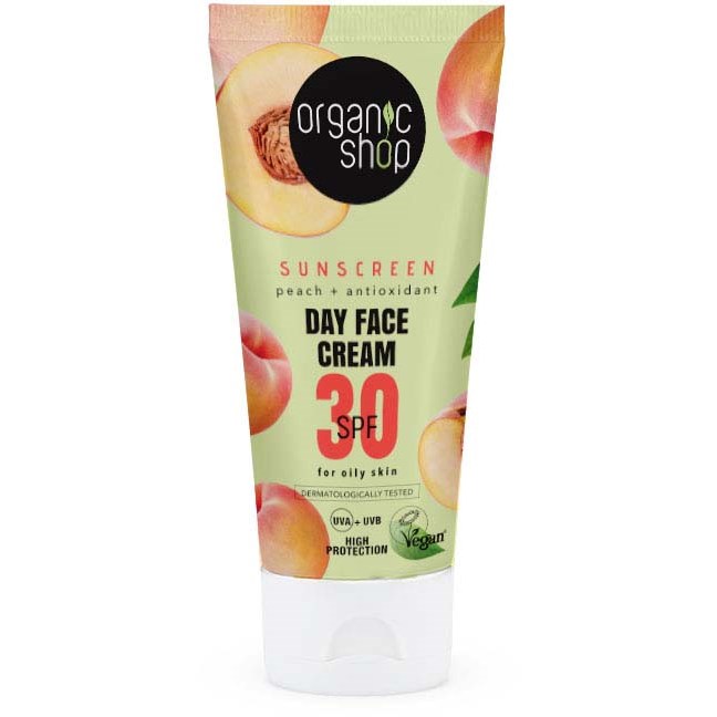 Läs mer om Organic Shop Sunscreen Day Face Cream SPF30 Oily Skin 50 ml