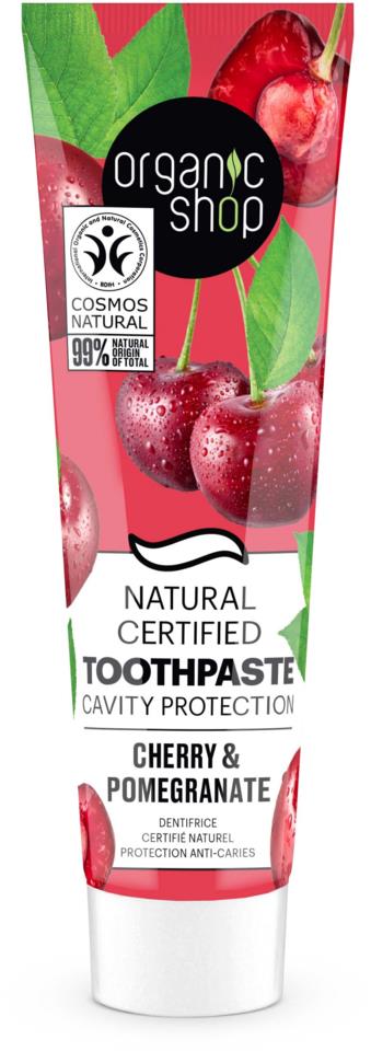 Organic Shop Toothpaste Cavity Protection Cherry & Pomegranate 100 g