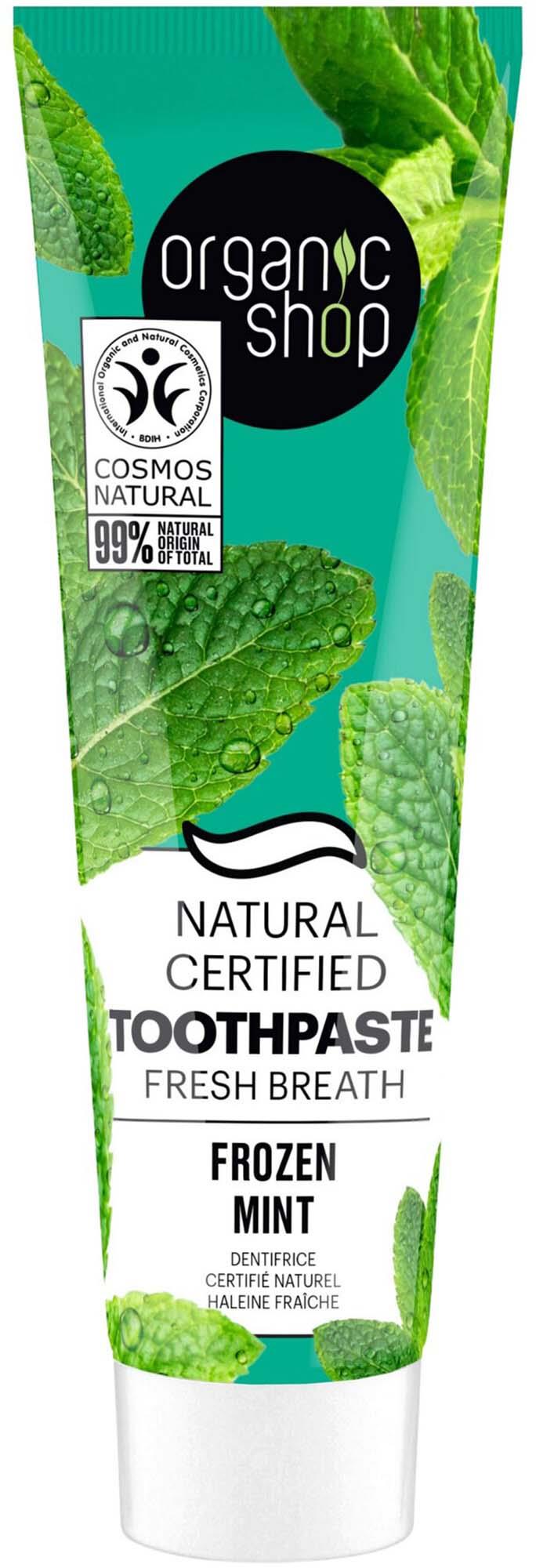 Organic Shop Toothpaste Fresh Breath Frozen Mint 100 g | lyko.com
