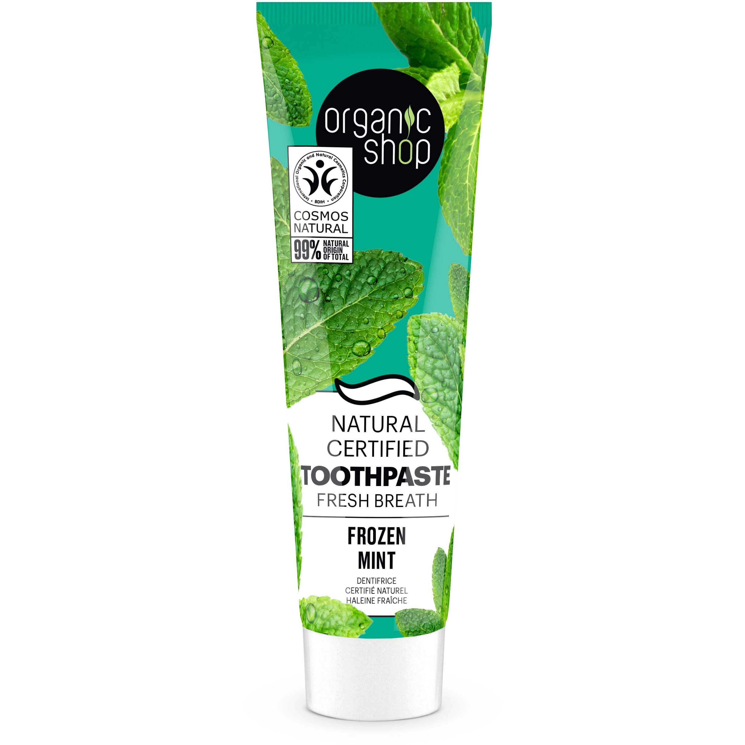 Läs mer om Organic Shop Toothpaste Fresh Breath Frozen Mint 100 g