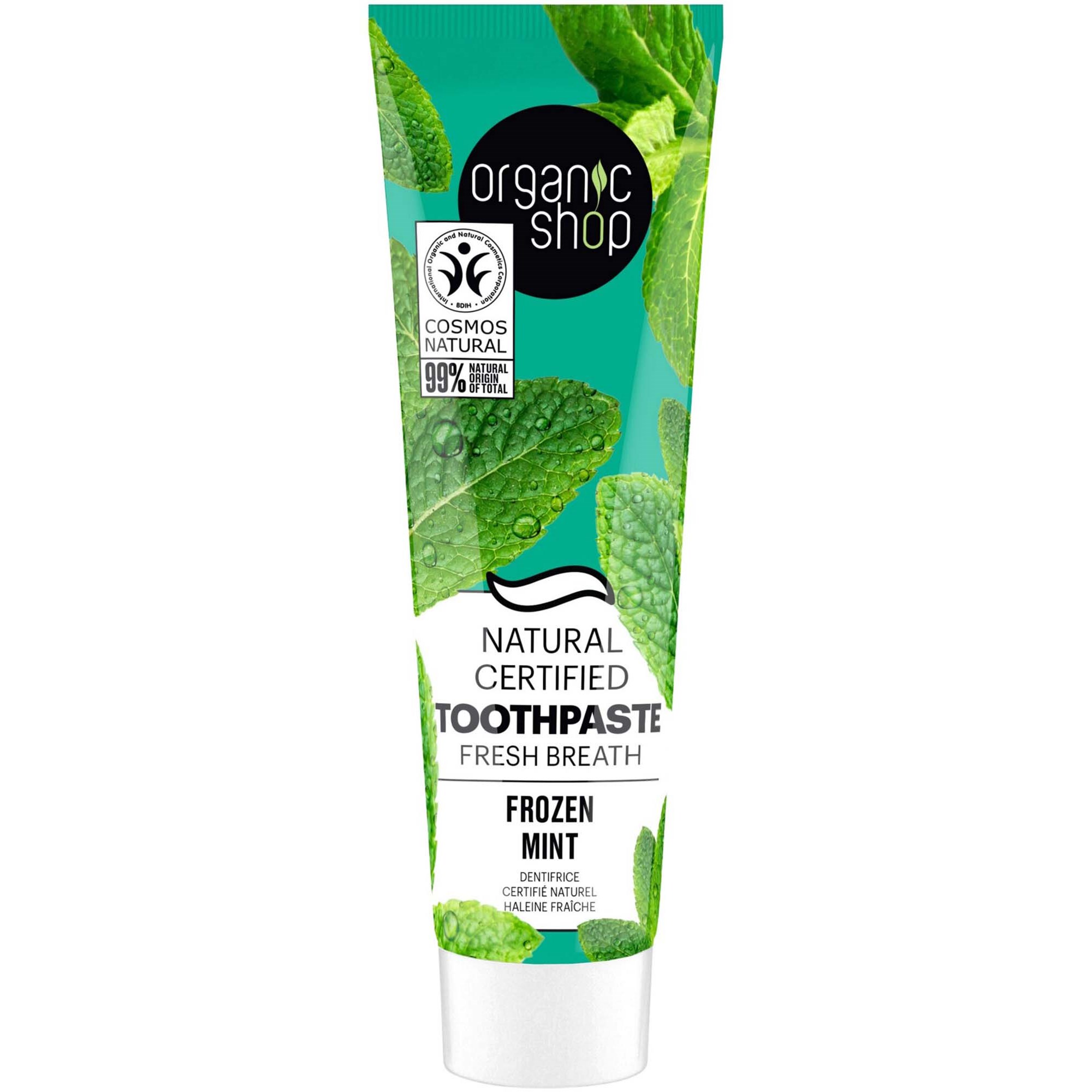 Organic Shop Toothpaste Fresh Breath Frozen Mint 100 g