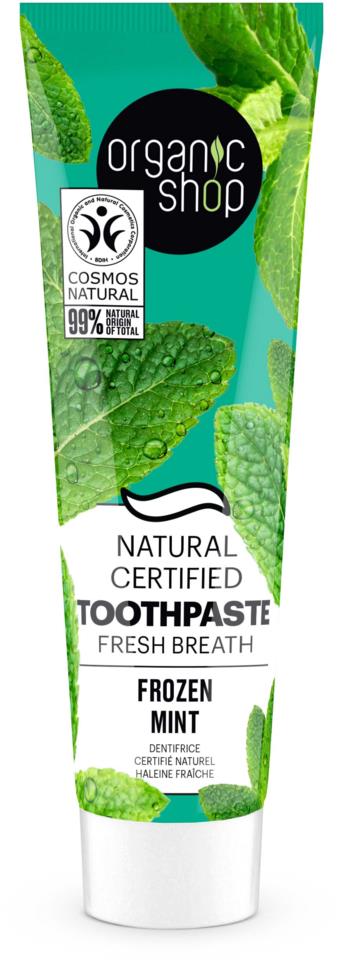 Organic Shop Toothpaste Fresh Breath Frozen Mint 100 g