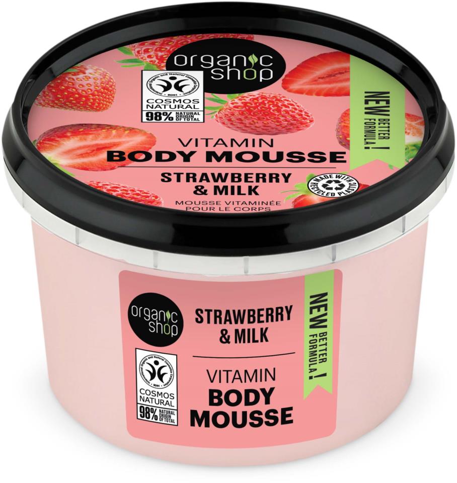 Organic Shop Vitamin Body Mousse Strawberry & Milk 250 ml