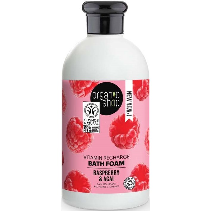 Läs mer om Organic Shop Vitamin Recharge Bath Foam Raspberry & Acai 500 ml