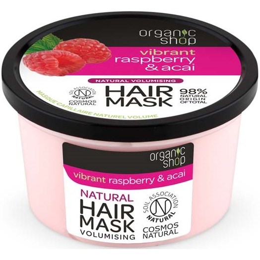 Läs mer om Organic Shop Volumising Hair Mask Raspberry & Acai 250 ml