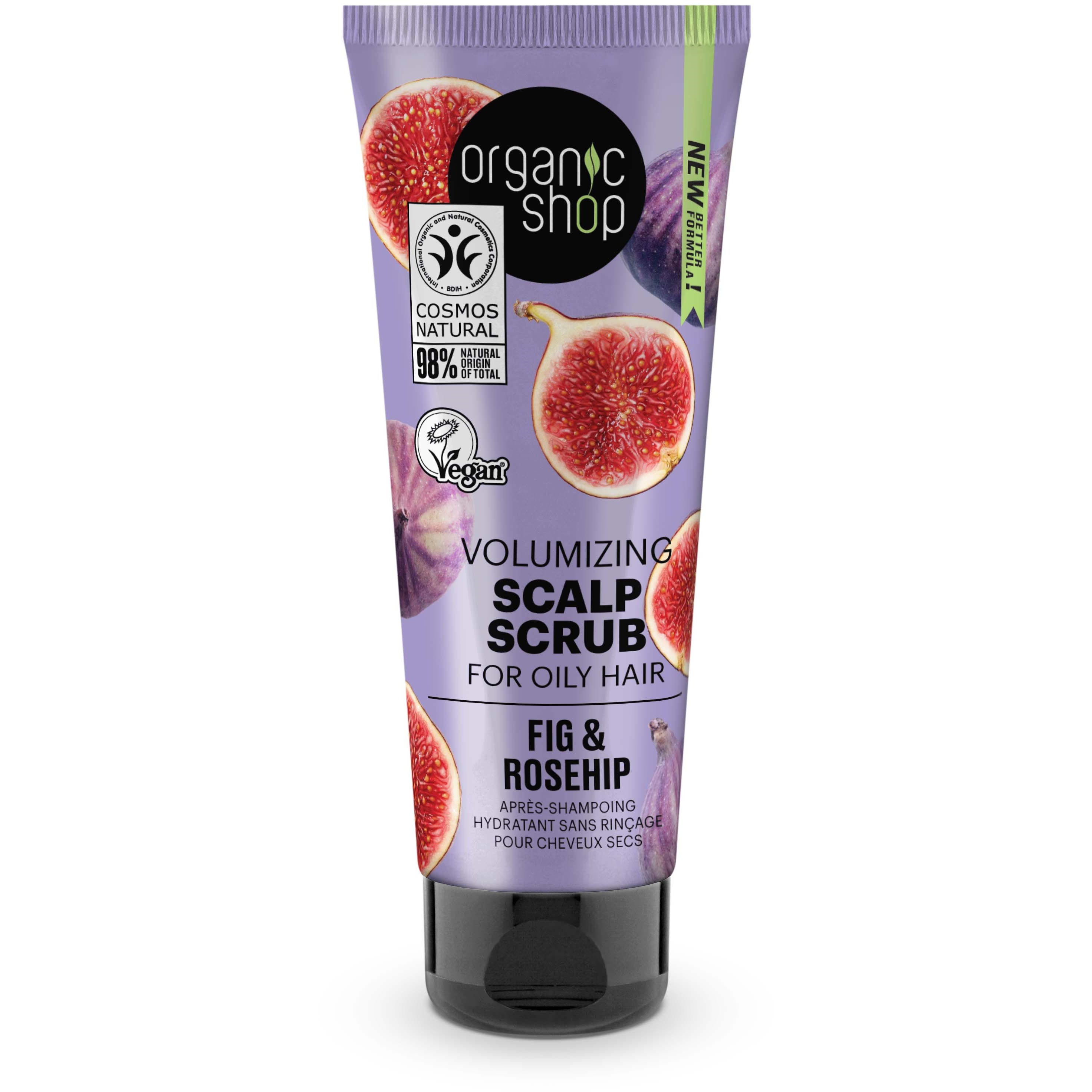 Läs mer om Organic Shop Scalp Scrub Fig & Rosehi 75 ml