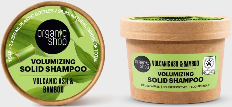 Organic Shop Volumizing Solid Shampoo Volcanic Ash & Bamboo 60 g