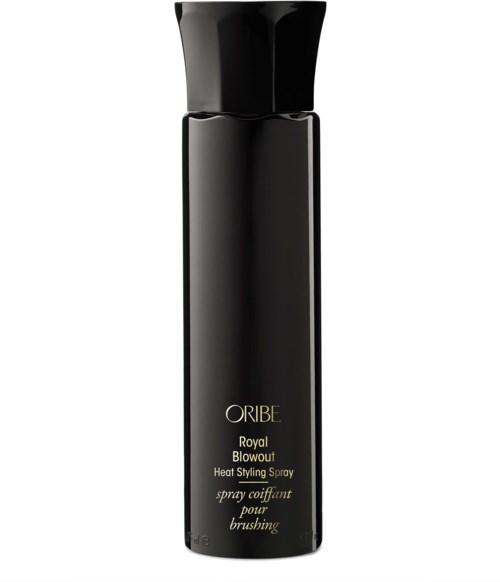 En svart sprayflaske fra Oribe for varmestyling av hår.