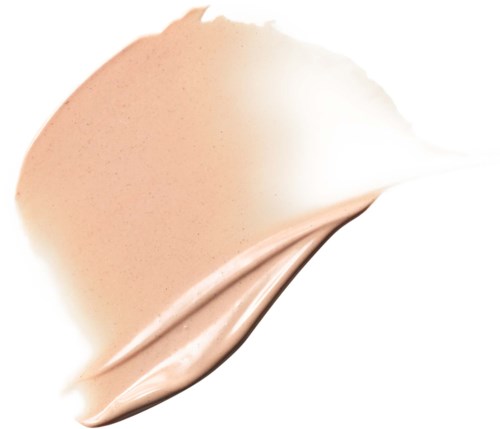 En plet af lys beige eller ferskenfarvet makeup eller creme med glat tekstur.