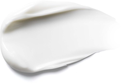 Kermainen voide tai lotion valkoisella taustalla.