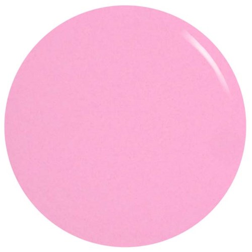 En rosa cirkulär badge med en glänsande yta och utan text eller design.