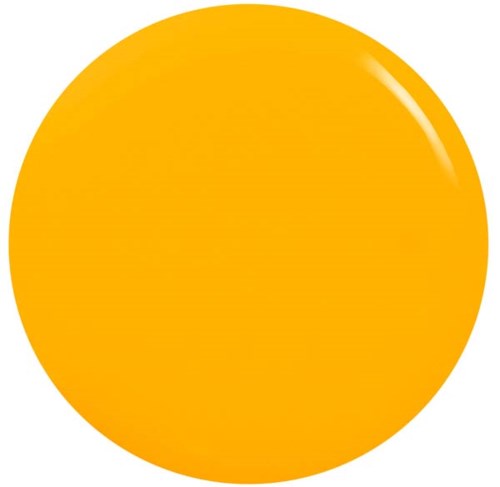 En stor, glänsande gul cirkel med en vit reflex på övre högra sidan.