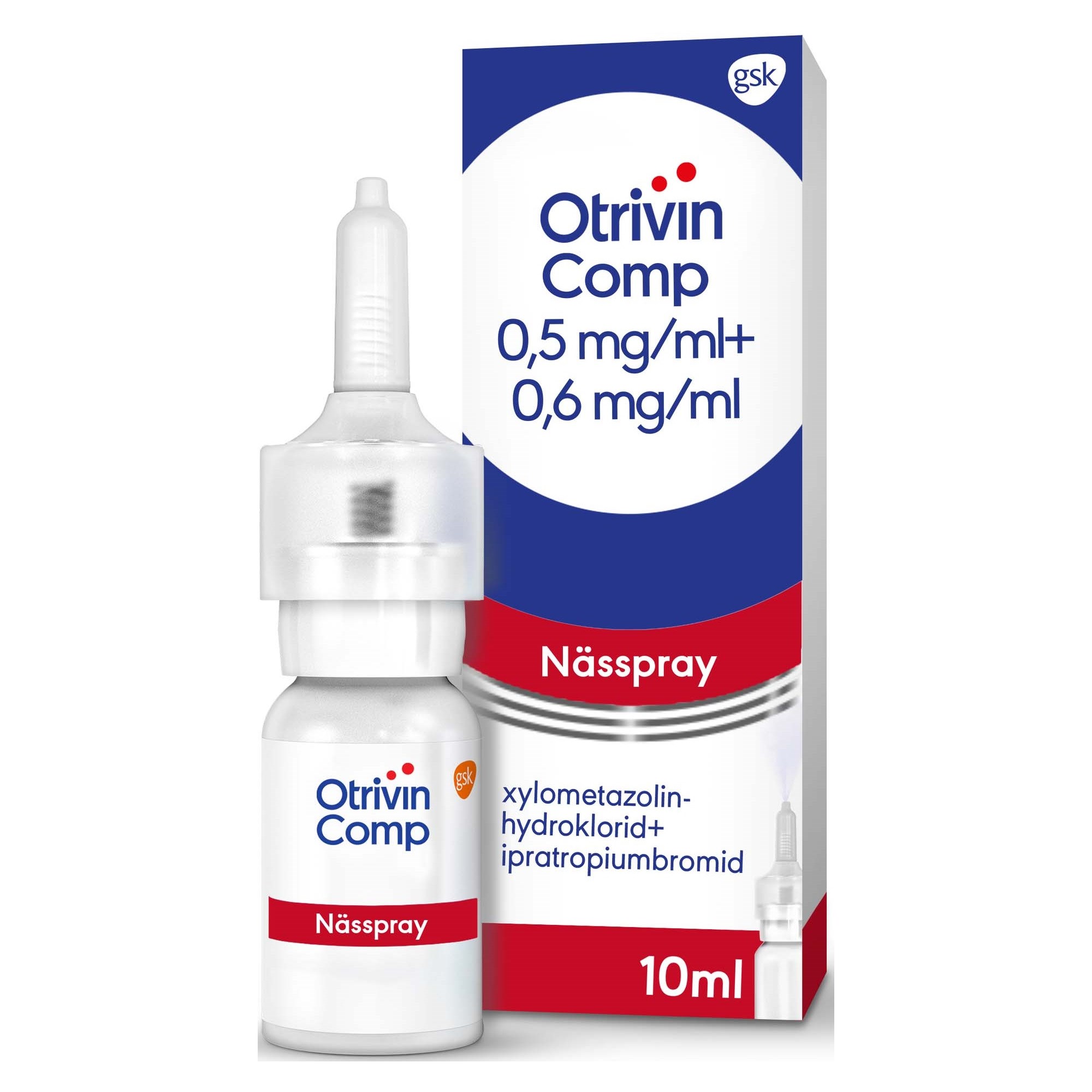 Otrivin Comp Nässpray 0,5 mg/ml + 0,6 mg/ml 10 ml