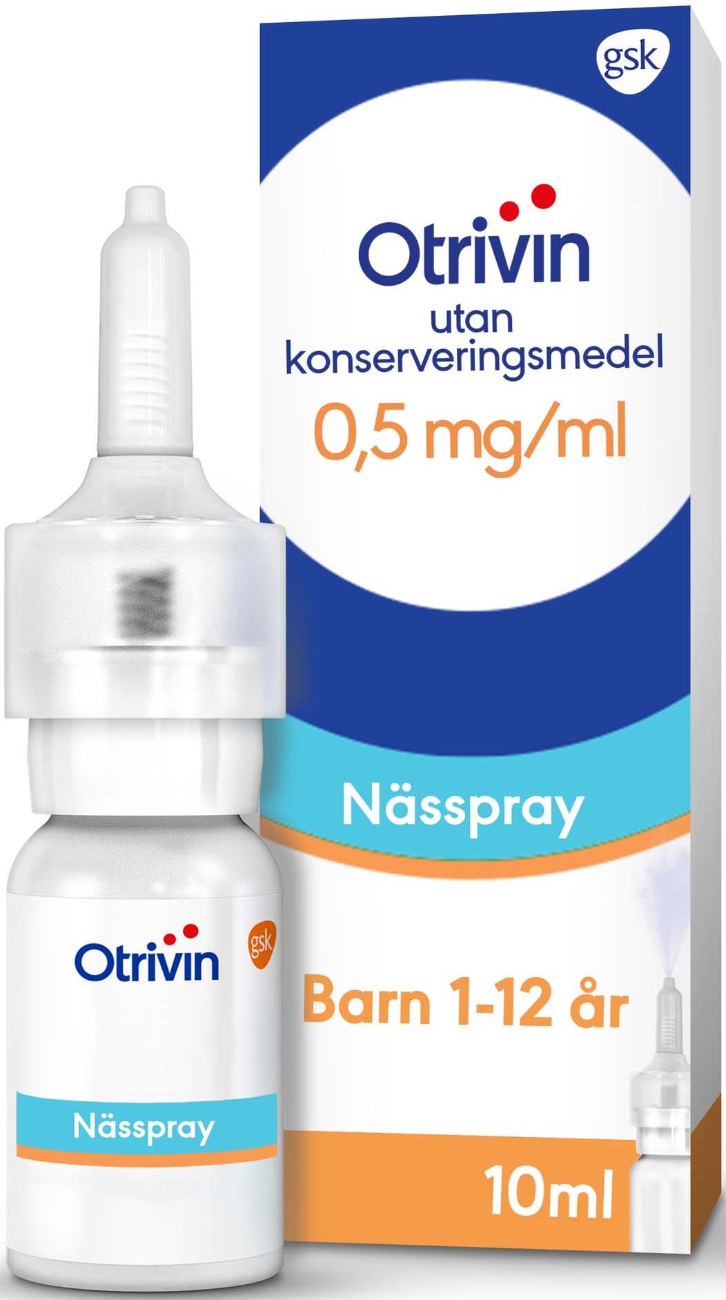 Otrivin Nässpray utan konserveringsmedel 0,5mg/ml 10 ml 