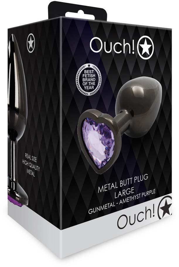 Ouch! by Shots Heart Gem Butt Plug - Large