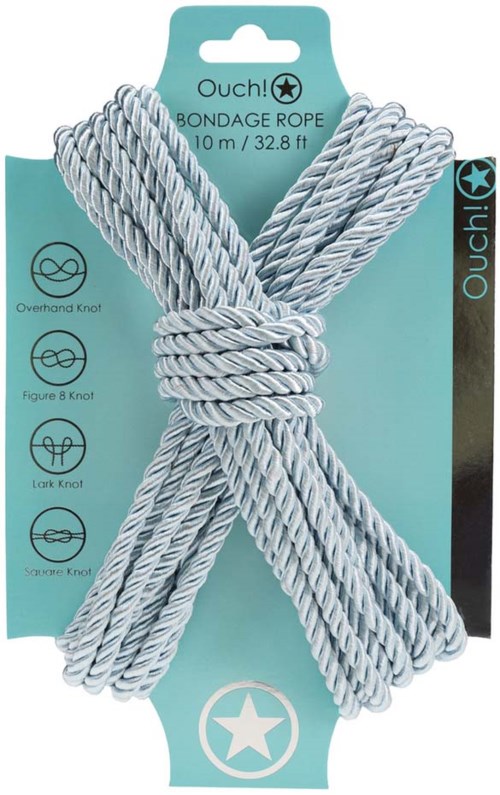 Ouch! by Shots Polyester Bondage Rope - 32.8 ft / 10 m Powder Blue