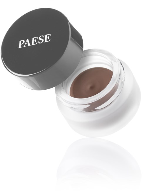 En burk med brunt innehåll och ett svart lock märkt 'PAESE'.