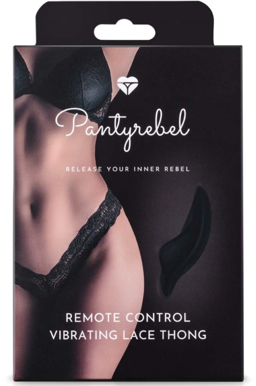 Pantyrebel Vibrating Lace Thong Black