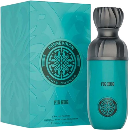 Persevision Paris Corner duft kalt Fig Hug kommer i en blå flaske med en dekorativ hette.