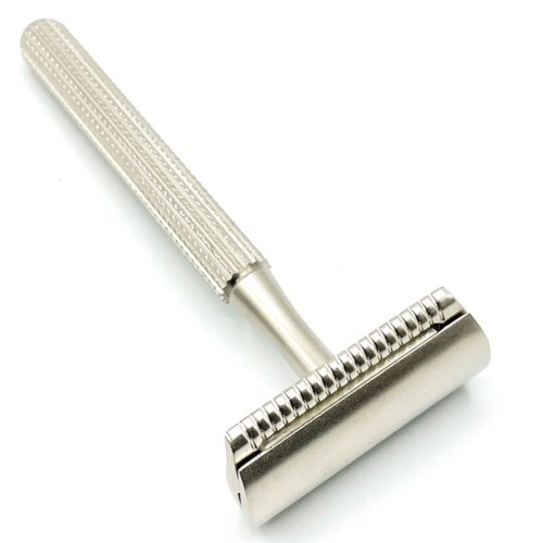 Parker Shaving Parker Shaving 78R Satin Chrome- Unisex Textured Long Handle Three piece Safety Razor