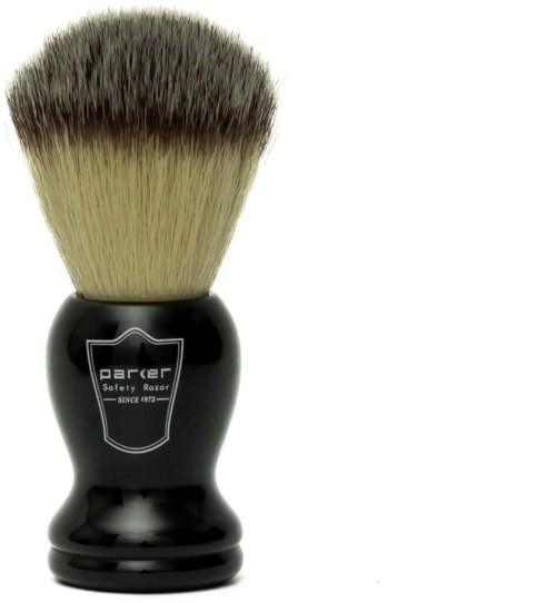 Parker Shaving Black Handle Synthetic Bristle Shave Brush