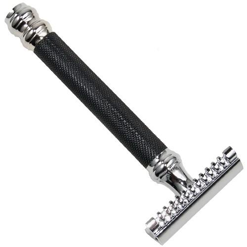 Parker Shaving Parker 26C -Black & Chrome Handle Open Comb 3 Piece Safety Razor