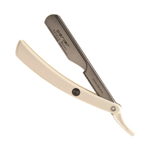 Parker Shaving Parker PTW - White ABS Handle Push Type Barber/Straight Razor