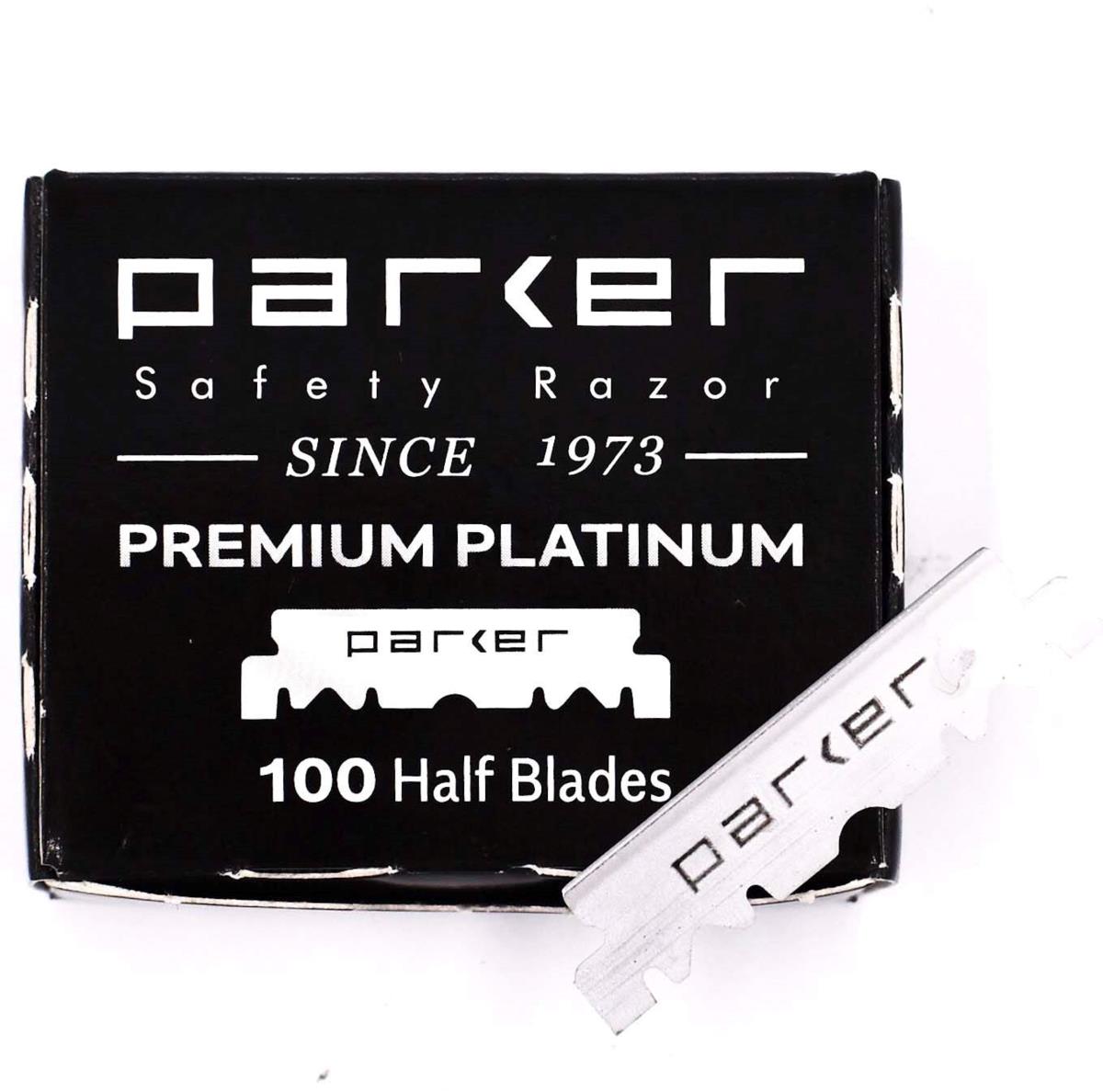 Parker Shaving Premium Platinum Half Blades for Barber Razors - 100 Ct ...